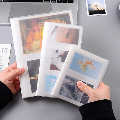 Lot de 2 petits albums photo de 10,2 x 15,2 cm – Couverture en lin avec cadre, 26 pages transparentes pouvant contenir 52 photos de 10 x 15 cm, tissu noir