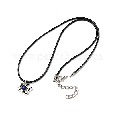 3 шт. ожерелье из вощеного шнура с подвеской из сплава и натурального лазурита NJEW-JN05438-1