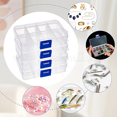 Wholesale 8 Grids Transparent Acrylic Bead Organizer Containers 