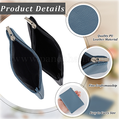 2 шт. 2-цветные чехлы из искусственной кожи с принтом личи на молнии ABAG-CP0001-08A-1