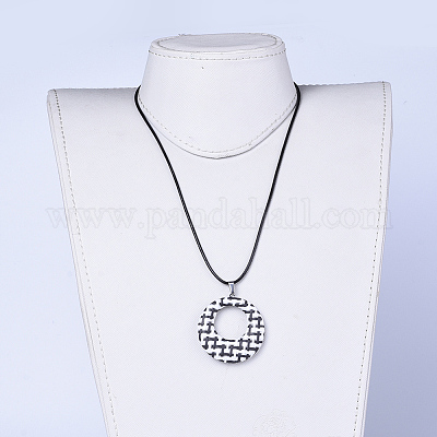 Ожерелья с подвесками из рафии NJEW-JN02357-1