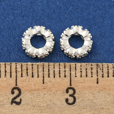 Бусины-проставки из латуни с кубическим цирконием KKB-L215-029A-S-1