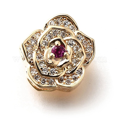 Латунные микро проложить Цирконий Европейский бисером KK-M318-30G-1