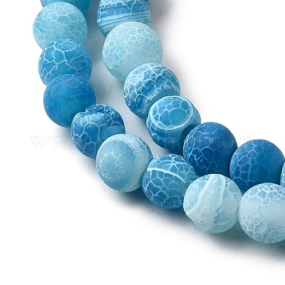 Натуральные и крашеные нити шарик потрескивание агата G-T056-6mm-07-1