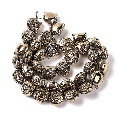 Гальванические нити из синтетических немагнитных гематитовых бусин G-Q174-04C-1