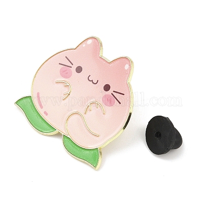 В форме кошки с персиковыми эмалевыми булавками JEWB-I052-02G-04-1