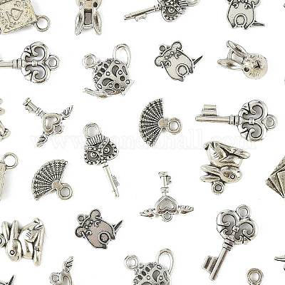 40 шт. 10 подвески в виде кролика из цинкового сплава в тибетском стиле TIBEP-FS0001-48-1
