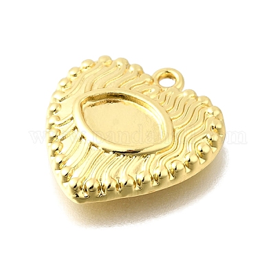 Подвеска в форме сердца из латуни с кабошоном KK-P306-06G-1