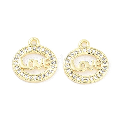 Латунные микропаве прозрачные подвески с фианитом ZIRC-P120-04G-1