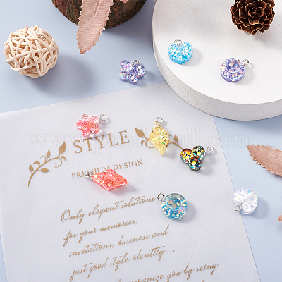 120 шт. 6 стильных подвески из эпоксидной смолы RESI-FW0001-05-1