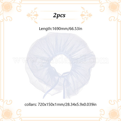 Съемные женские вышитые воротники из волокна AJEW-WH0248-632A-1