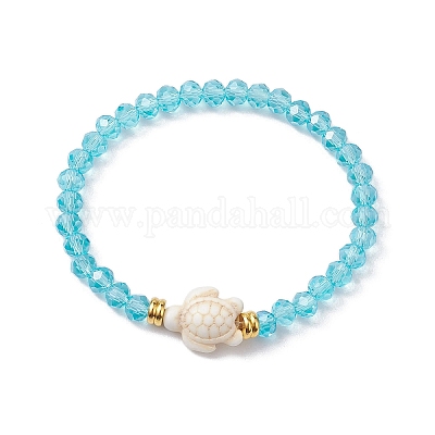 5шт 5 цвета граненые стеклянные браслеты-рондель в панировке BJEW-JB10259-02-1