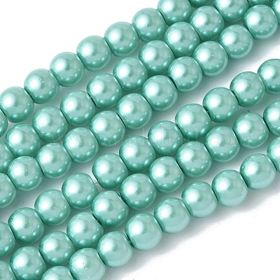 Выпечка окрашены перламутровый стекла жемчужные нити круглый шарик HY-XCP0001-24-1
