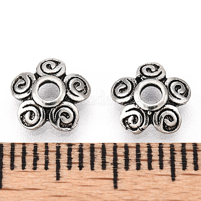 925 серебряная шапочка в тибетском стиле STER-T007-69AS-1