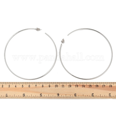 Большие круглые серьги-гвоздики из нержавеющей стали 304 EJEW-Z096-05P-1
