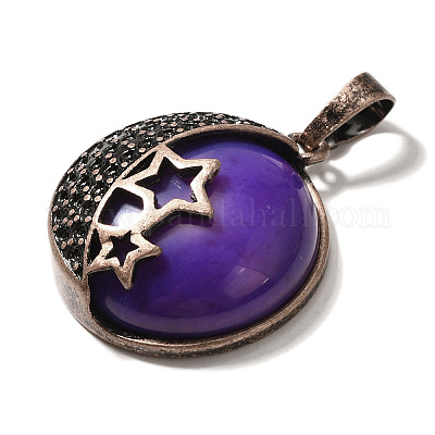 Подвески из натурального фиолетового полосатого агата (окрашенного и нагретого) G-P560-01R-11-1