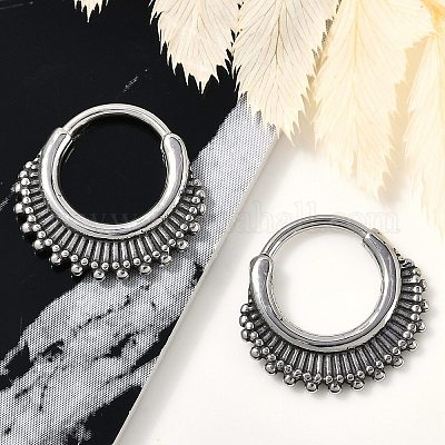 Серьги-кольца из хирургической нержавеющей стали 316&nbsp;EJEW-G416-33AS-1