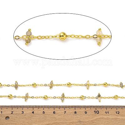 Граненые цепочки из натурального лабрадорита ручной работы CHC-L050-02G-01-1