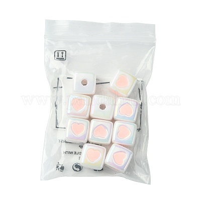 10 шт. непрозрачные акриловые эмалевые бусины ACRC-FS0001-02G-1