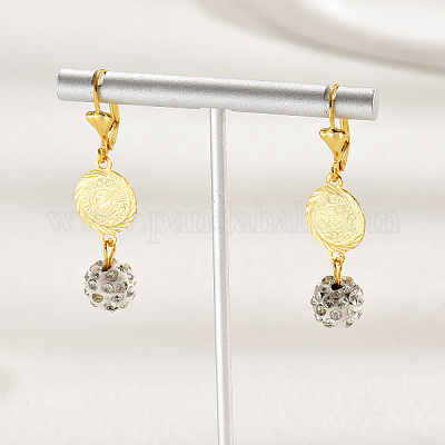 Модные латунные серьги-кольца с круглой кисточкой JS4120-1