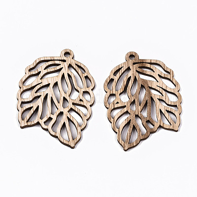 Необработанные полые деревянные большие подвески WOOD-N006-150-1