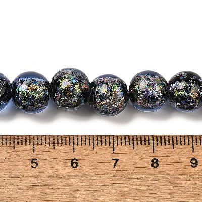 Нити стеклянных бусин из дихроичной фольги ручной работы DICH-U001-05E-1