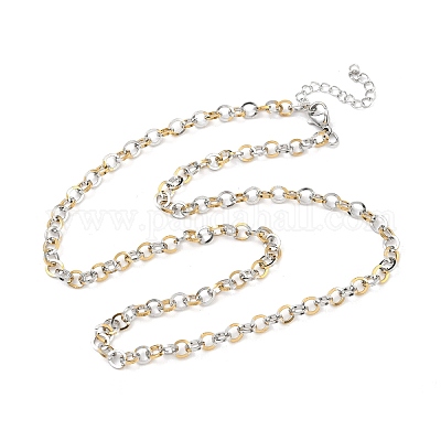 Ожерелья из нержавеющей стали 304 с цепочкой Rolo NJEW-Z102-01GP-1