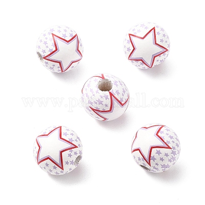 Тематика дня независимости деревянные европейские бусины WOOD-I014-01F-1