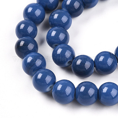 Выпечка окрашенные стеклянные бусины пряди DGLA-N013-10mm-10-1