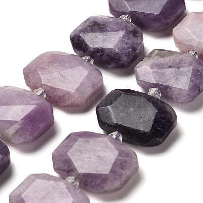 Perles naturelles de perles de lépidolite&nbsp;G-H078-B14-01-1