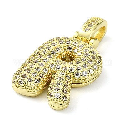 Латунные микропаве прозрачные подвески с фианитом KK-M279-01G-R-1