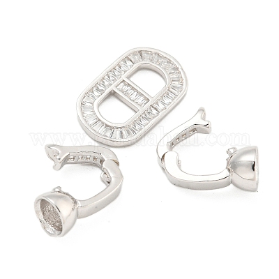 925 серебряная застежка с микропаве из прозрачного кубического циркония STER-U001-15P-1