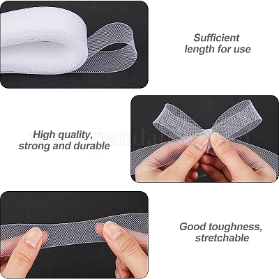 Эластичные ленты из полиэстера с декоративной сеткой OCOR-WH0071-88B-01-1