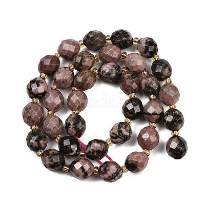 Природные родонит бисер нитей G-N342-149I-07-1