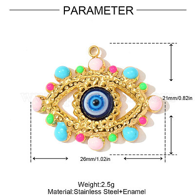 Подвески из нержавеющей стали 304 с эмалью STAS-OY003-09G-1