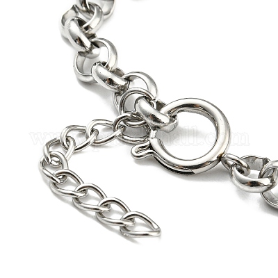 Браслет из смолы с подвеской в виде сглаза и сердца BJEW-Z016-09P-1