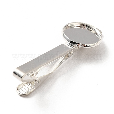 Fermacravatta in ottone con cabochon vuoti&nbsp;KK-A159-01S-1