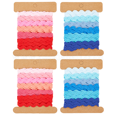 4 карточка 2 стиля полиэстеровая волнистая бахрома отделочная лента&nbsp;DIY-GF0009-48H-1