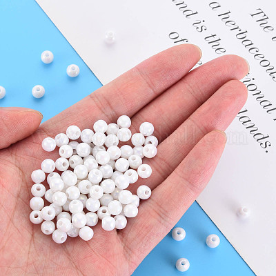 Непрозрачные акриловые бусины MACR-S370-D6mm-01-1