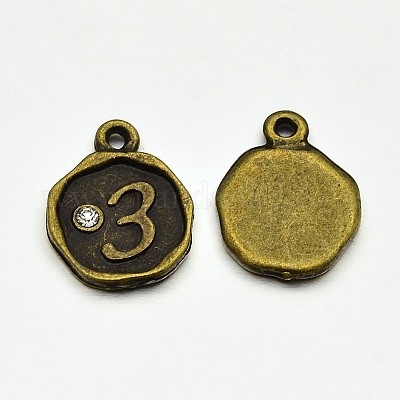 Античная бронза покрытием сплава горный хрусталь подвески ALRI-J153-03-NF-1