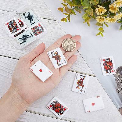 12個6スタイルプリントアクリルパーツ トランプ模様の四角形 トランプ