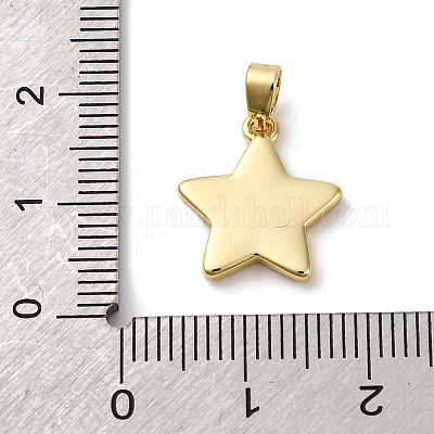 Подвески в виде звезд из натуральной белой ракушки из латуни KK-P308-02G-1