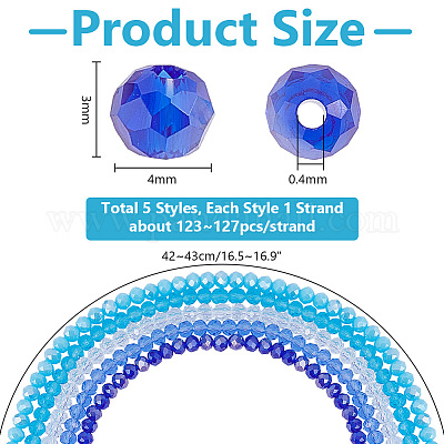 5 нить 5 стилей гальванических стеклянных бусин нити EGLA-PH0001-40A-1