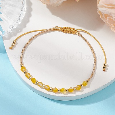 7шт. Браслеты из плетеных бусин из натуральных драгоценных камней BJEW-JB11420-1