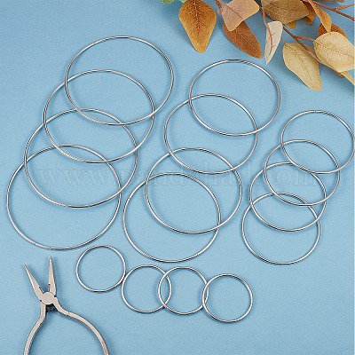 Wholesale GORGECRAFT 16PCS Metal Wreath Rings 4 Sizes(5/8/10/12cm