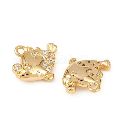 Подвески из латуни с микропаве из кубических цирконий на тему океана KK-F902-08H-G-1