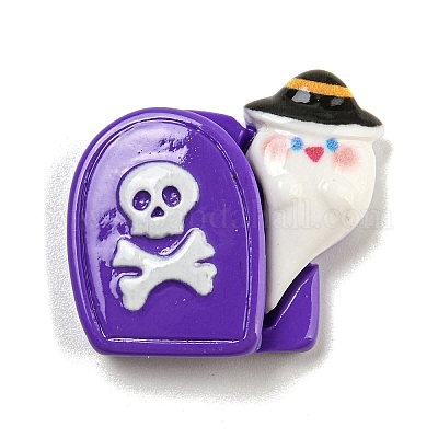 Кабошоны из непрозрачной смолы на тему Хэллоуина RESI-E057-02G-1