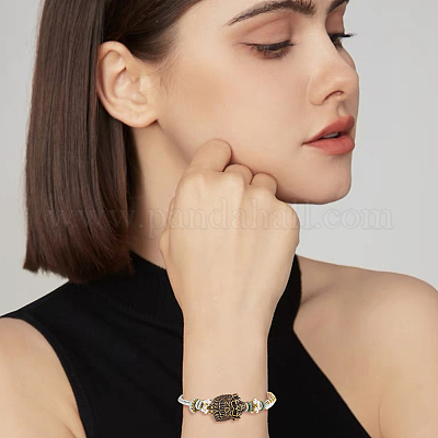 4 шт. европейские бусины из сплава в тибетском стиле TIBEB-FH0001-40AB-1