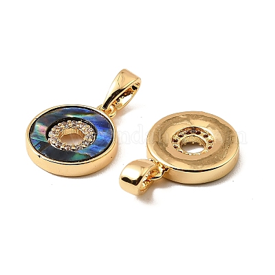 Латунные микропаве прозрачные кубические циркониевые подвески KK-G538-08G-1