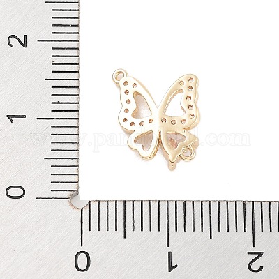 Подвески из латуни с прозрачным фианитом и полым соединителем KK-Z061-03G-1